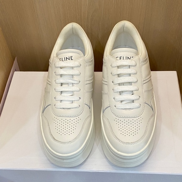 Celine Cream Platform Sneakers